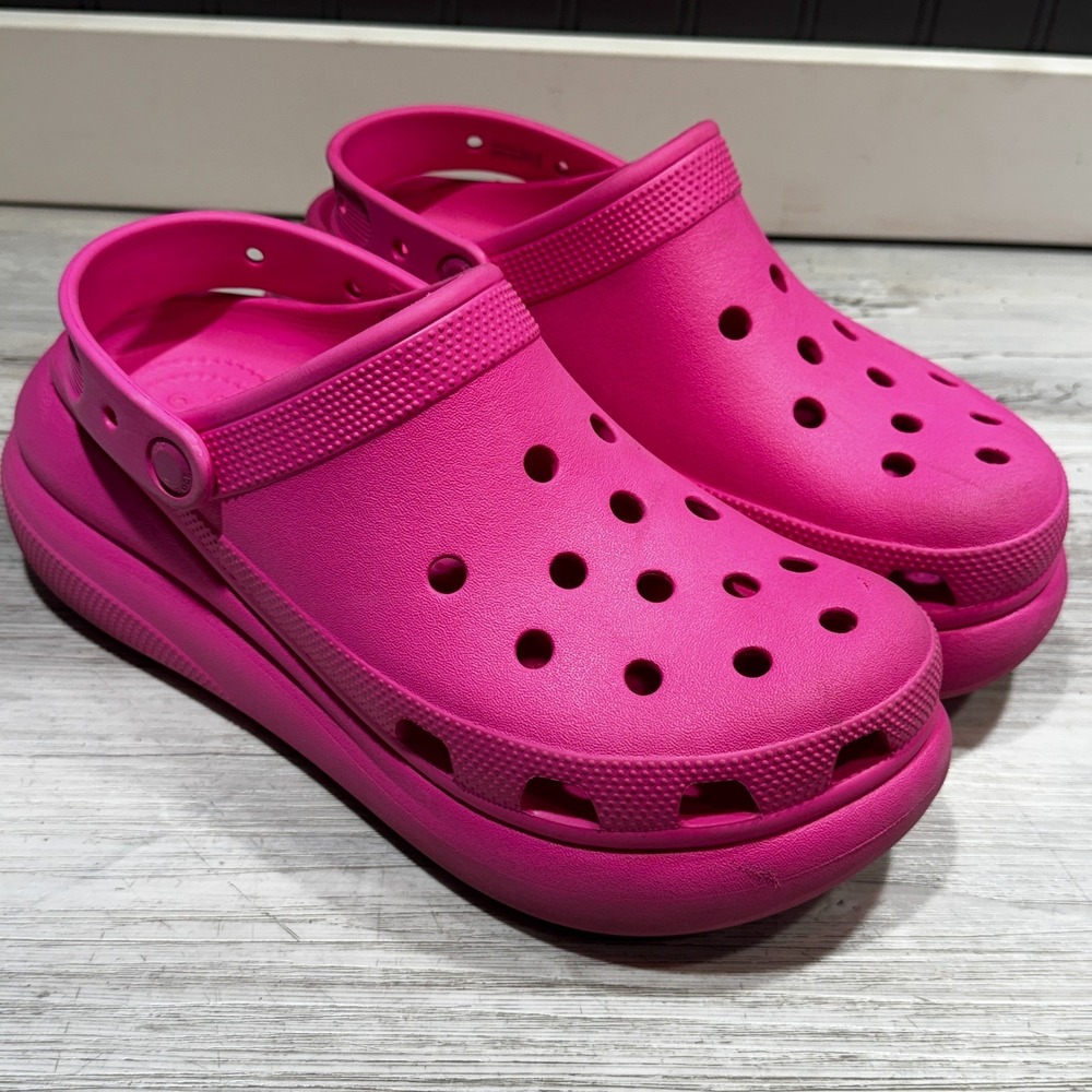 Crocs Iconic Comfort‎ Mega Crush Platform Clogs Pink Women's Size 10 Men Size 8